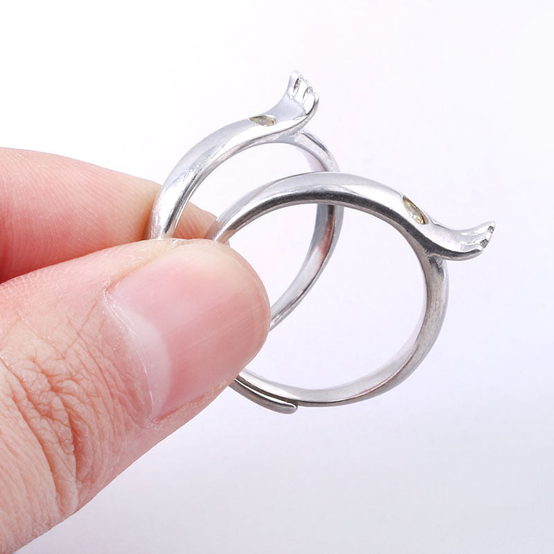 Adjustable Copper Couple Ring for Women and Men Jewelry