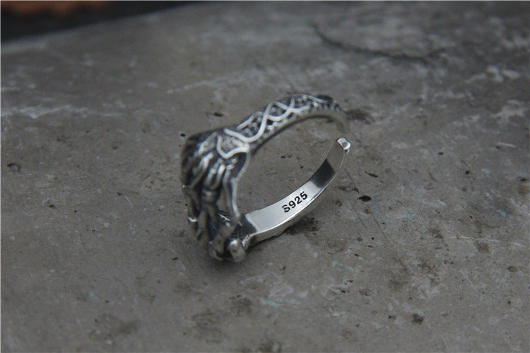 Unisex Electroplated Alloy Interlocking Ring Adjustable Opening Fashion Jewelry Gift For Special Occasion Perfect Gift