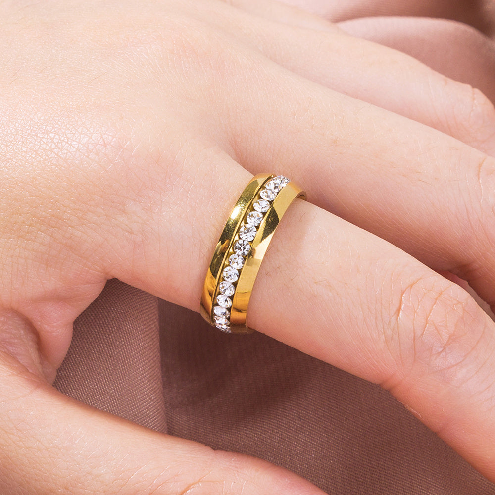 Adjustable Copper Zircon Ring For Women Jewelry Gift