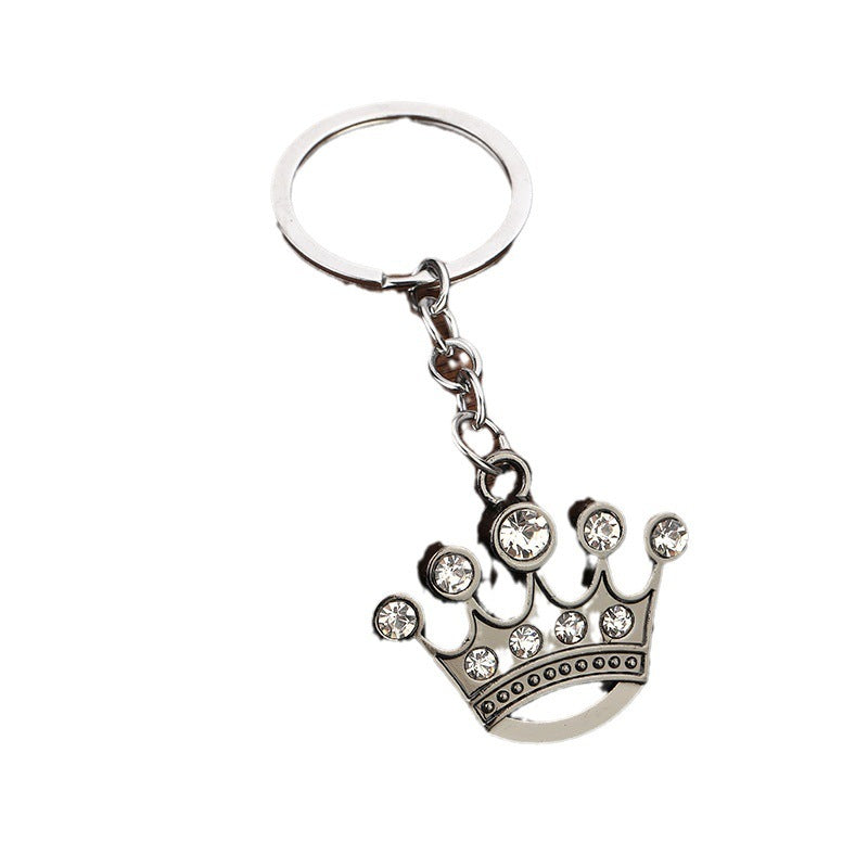Zinc Alloy Crown Keychain Pendant Modern Car Keyring