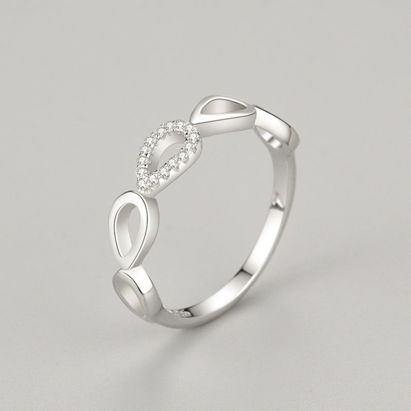 Womens Sterling Silver Ring Gold Plated Hollow Drop Design With Manmade Gemstones Fashion Jewelry US 5 6 7 8 9