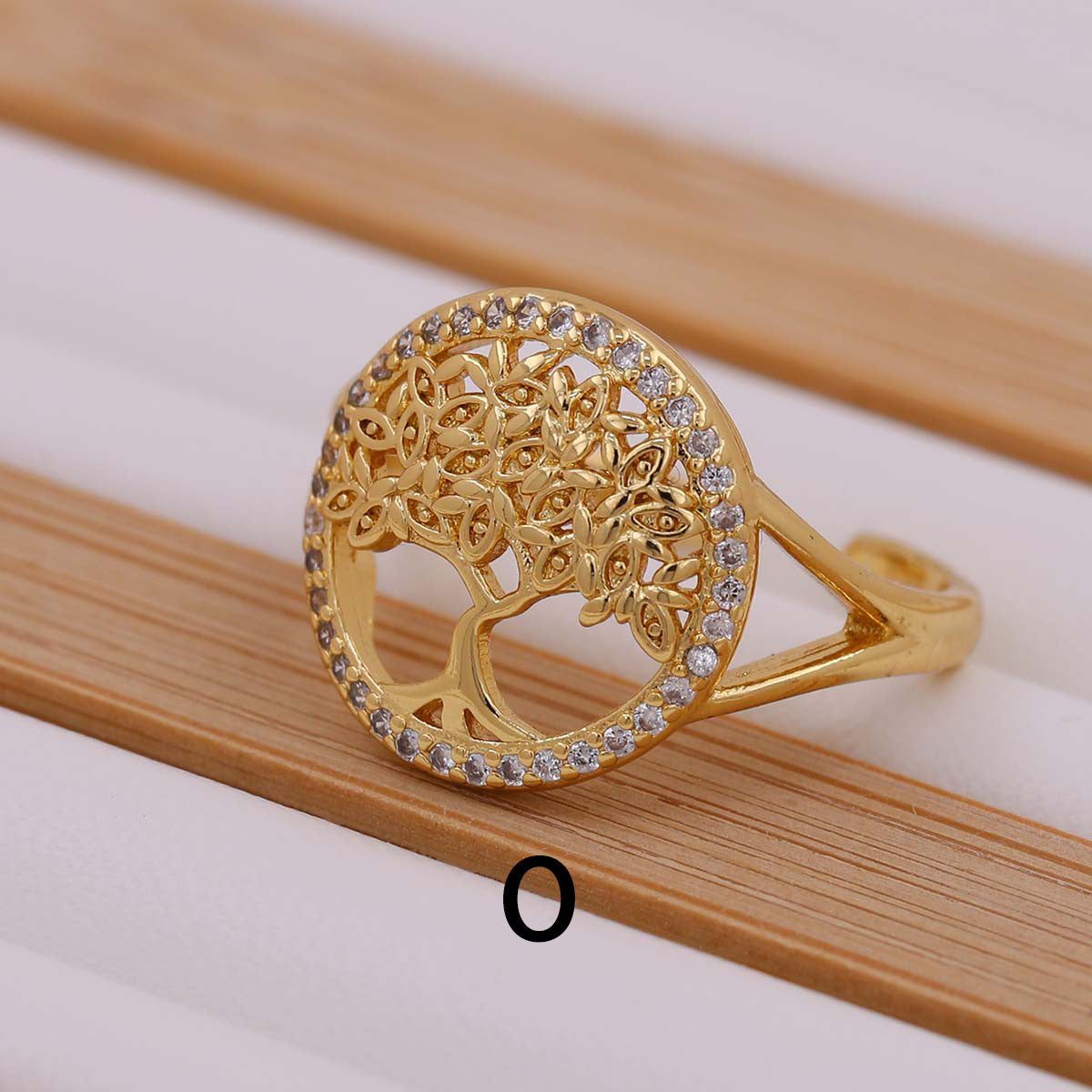 Simple Retro Knuckle Water Drop Geometry Diamond Ring Open Mouth Copper Geometric Animal Zodiac Electroplating Sweet