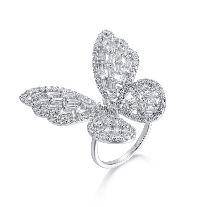 Bow Ring With Zircon Crystal For Women Alloy Jewelry Korean Style Elegant Fashion Ring Gift Ready PackagingPlus