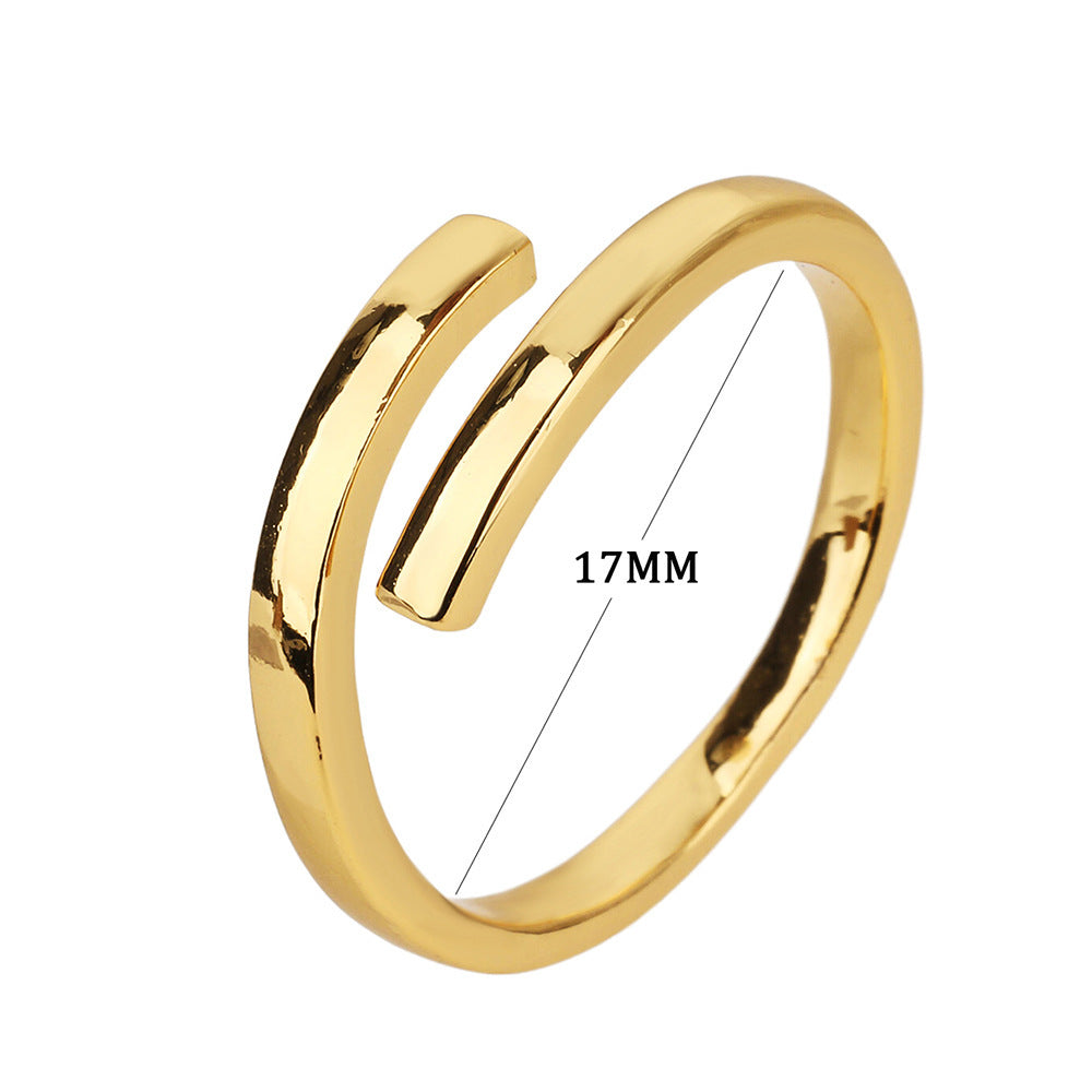 Women's Adjustable Fashion Ring Electroplated Copper Simple Design Everyday Jewelry Gift For Everyday Use Gift
