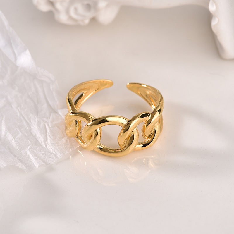 Adjustable Alloy Ring For Women Exaggerated Gold Jewelry