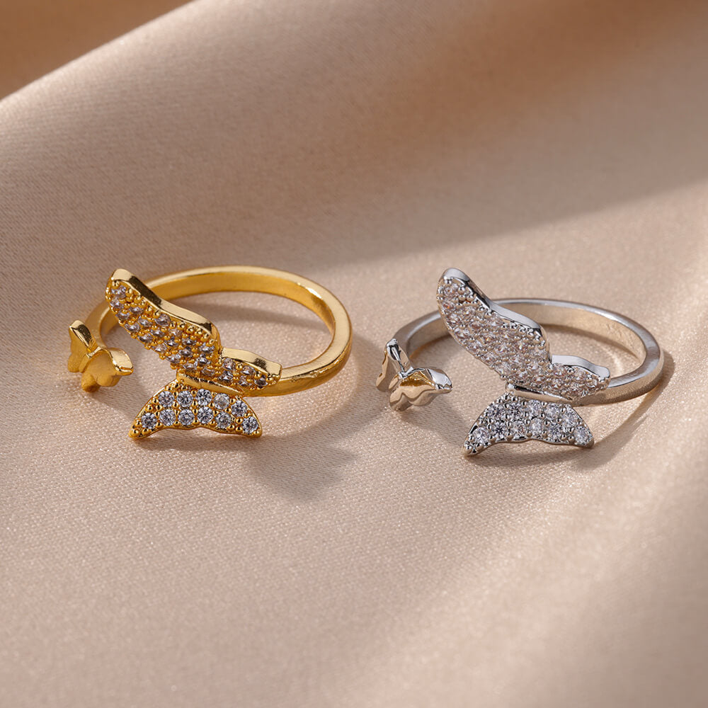 Copper Geometric Ring With Petal Elements Adjustable Index Finger Ring Fashion Jewelry Gift Elegant Daily Wear Gift