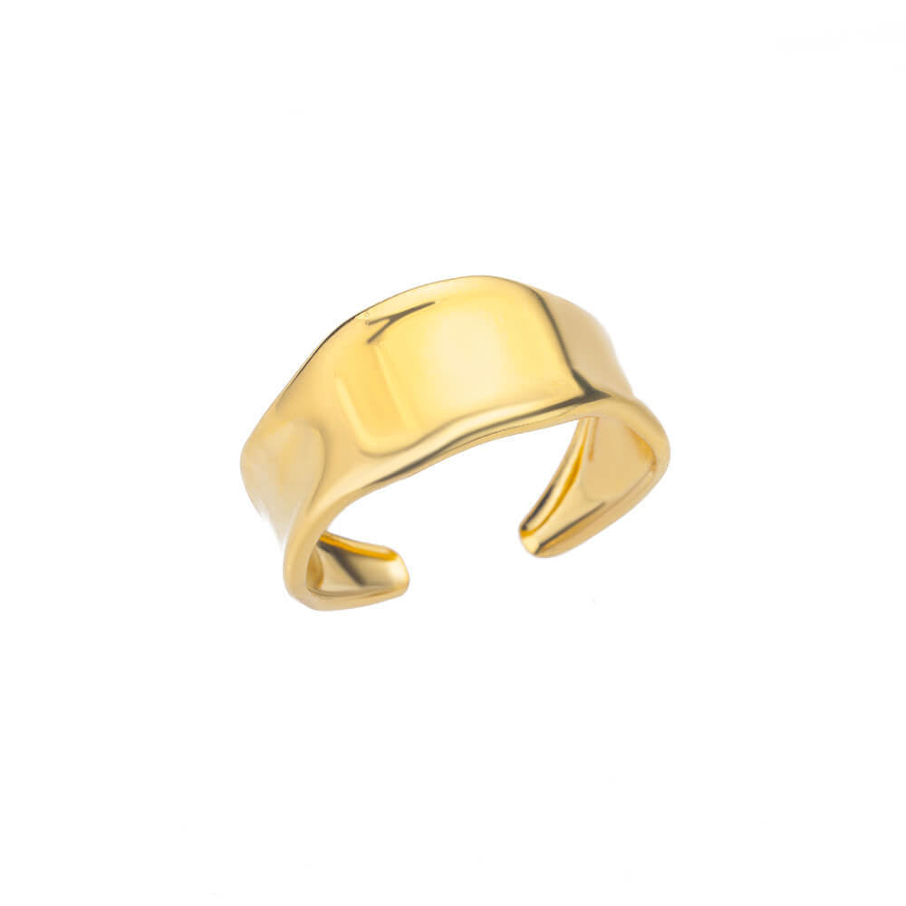 Womens Stainless Steel Ring Adjustable Geometric Open Ring Round Electroplated Jewelry for Women Everyday Wears