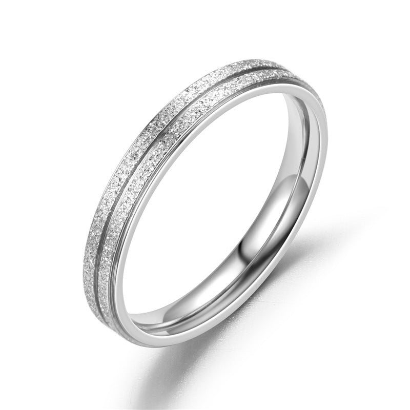 Stainless Steel Ring Cartoon Pearl Sand Ring Unisex Fashion Jewelry Statement Ring For Men And Women With Modern Design