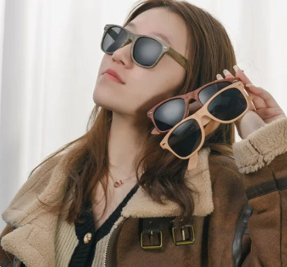 Wood Grain Sunglasses Unisex UV Protection Fashion Eyewear Travel Glasses Durable AC Lenses For Men Plus Women