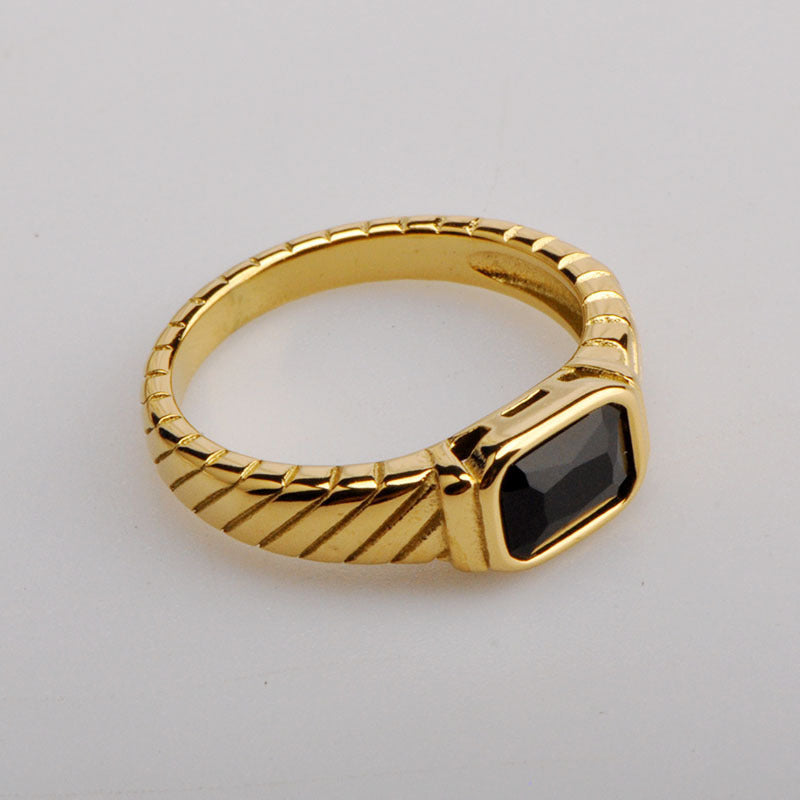 Exquisite Korean Style Black Diamond Ring Index Finger Ring