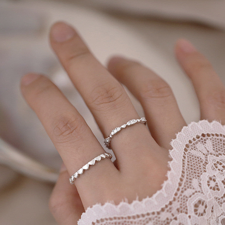 Womens Sterling Silver Adjustable Ring With Gemstones Loving Pattern Water Drop Bell Pattern Ring For Her Gift