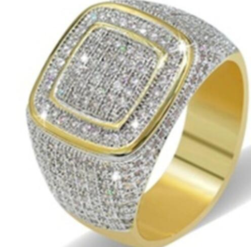 Mens Star Ring Gold Plated Copper Ring Micro Zircon Inlaying Indiv Packed Electroplated Finish Fashion Jewelry