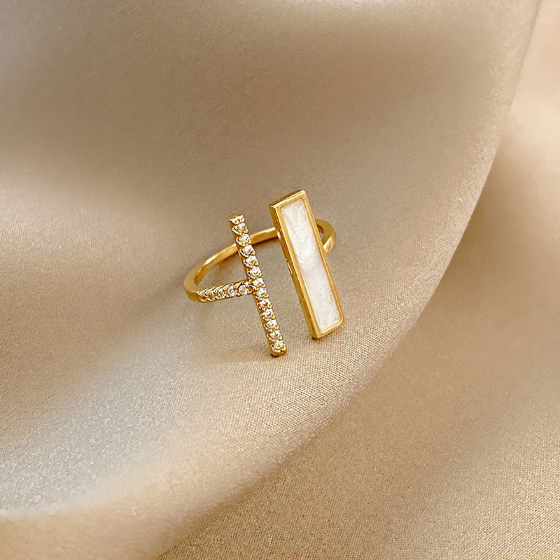 Adjustable Copper Geometric Temperament Ring For Women Jewelry Gift Suitable Everyday Wear Minimalist Fashion Accessory