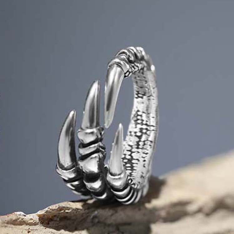 Claw Ring Electroplated Alloy Unisex Fashion Ring Adjustable Opening for Men and Women Durable Finish Textured