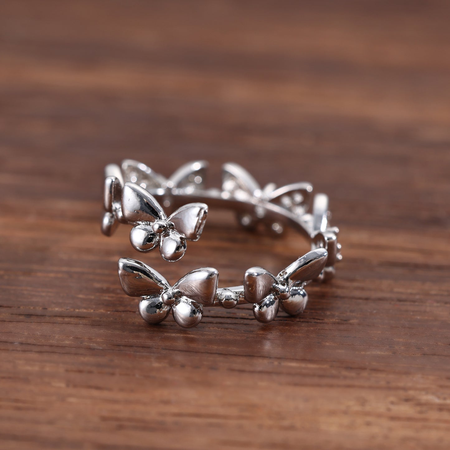 Adjustable Butterfly Geometric Ring For Women Open Design Anniversary Gift Fashion Jewelry Statement Accessory Gift