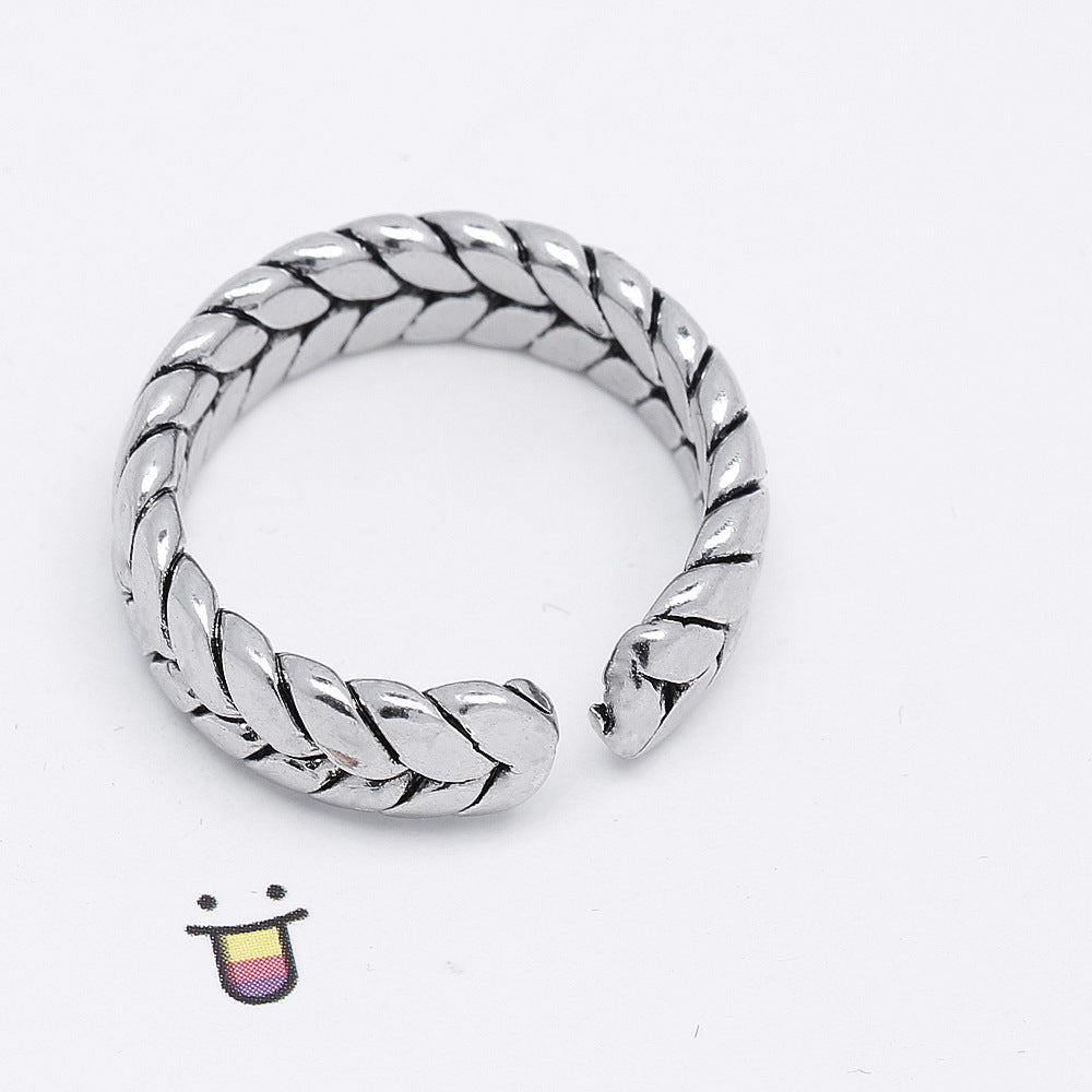 Geometric Alloy Ring Adjustable Unisex Minimalist Fashion