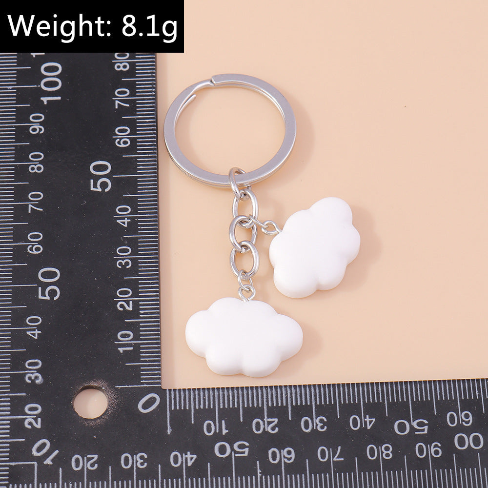 Cute Cartoon Duck Keychain Zinc Alloy Key Ring With Cloud Accessories Bag Charm For Handbags And Backpacks Trendy