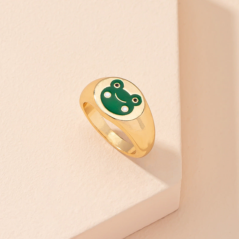 Alloy Animal Ring Retro Hip Hop Electroplated Cartoon Design Jewelry For Men Women Size8 Unisex Accessory Style