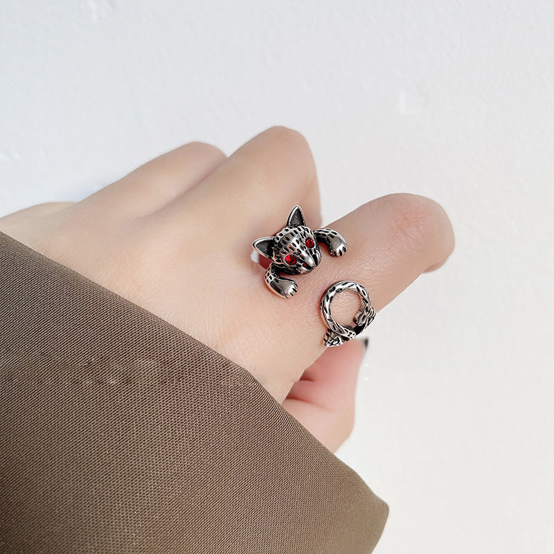 Unisex Adjustable Ring 925 Sterling Silver Plated Retro Punk Geometric Animal Jewellery Gift Statement Style X