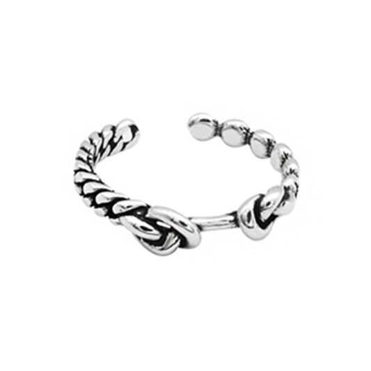 Womens Sterling Silver Star Ring S925 Silver Rope Knot Ring Retro Star Jewelry For Women Band For Everyday Use