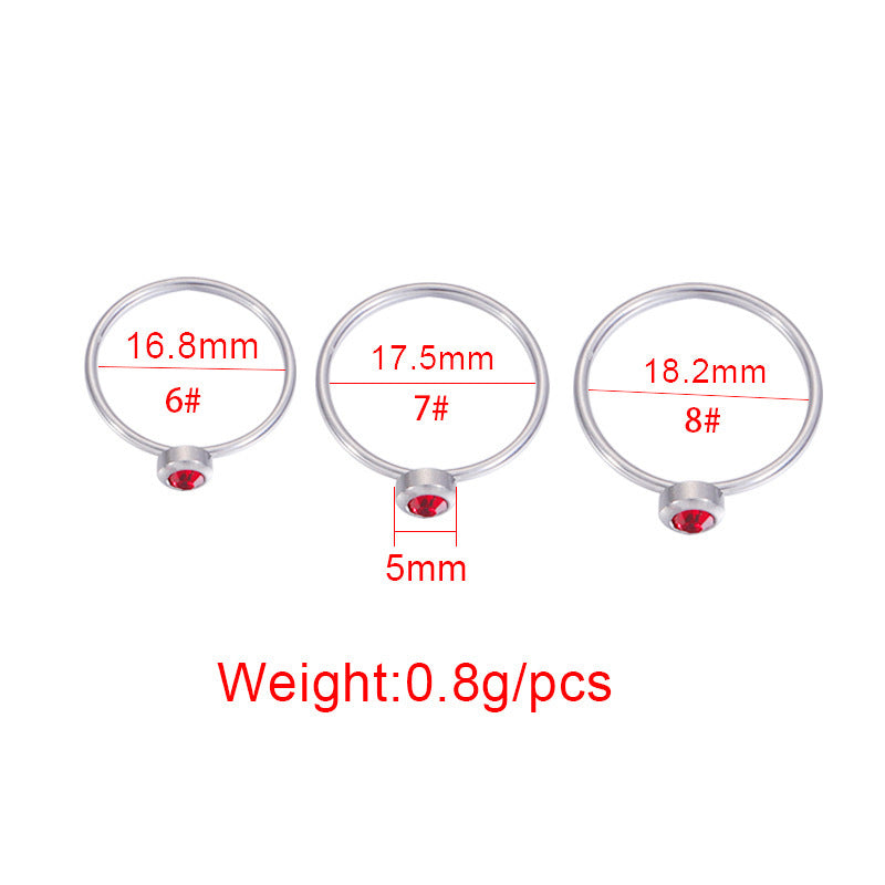 Womens Stainless Steel Rings With Geometric Design Simple European Personality Rings Drill Decoration Steel Or