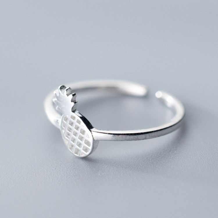 Copper Pineapple Ring Adjustable Open Style Silver Tone Jewelry For Women Gift For Her Forest Elegant Gift Now