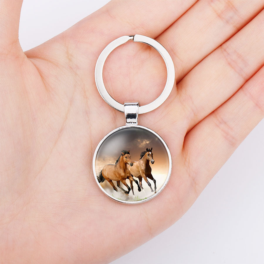 Alloy Keychain for Women and Men Exquisite Craftsmanship Durable Key Ring 25mm Glass Diameter For Everyday Use