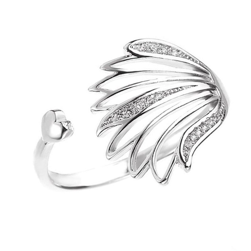 Unisex Heart Ring Adjustable Alloy Cartoon Ring With Cross Chain Design For Children Jewelry Charming Keepsake