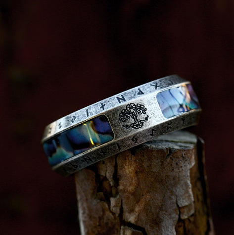 Titanium Steel Ring Vintage Ring For Men Retro Ring Antique Silver Black USSize 7 8 9 10 11 12 And13 Width 8MM