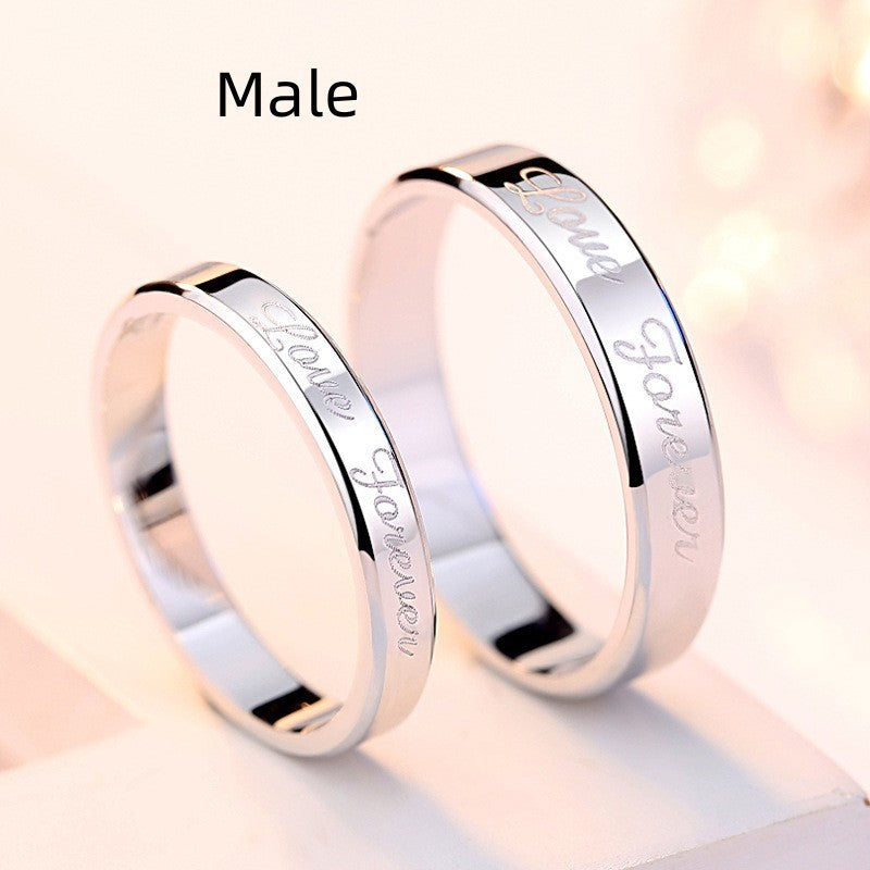 Silver Wedding Ring Set For Women And Men Korean Style Matching Bands For Anniversary Gift Jewelry Elegant Silver