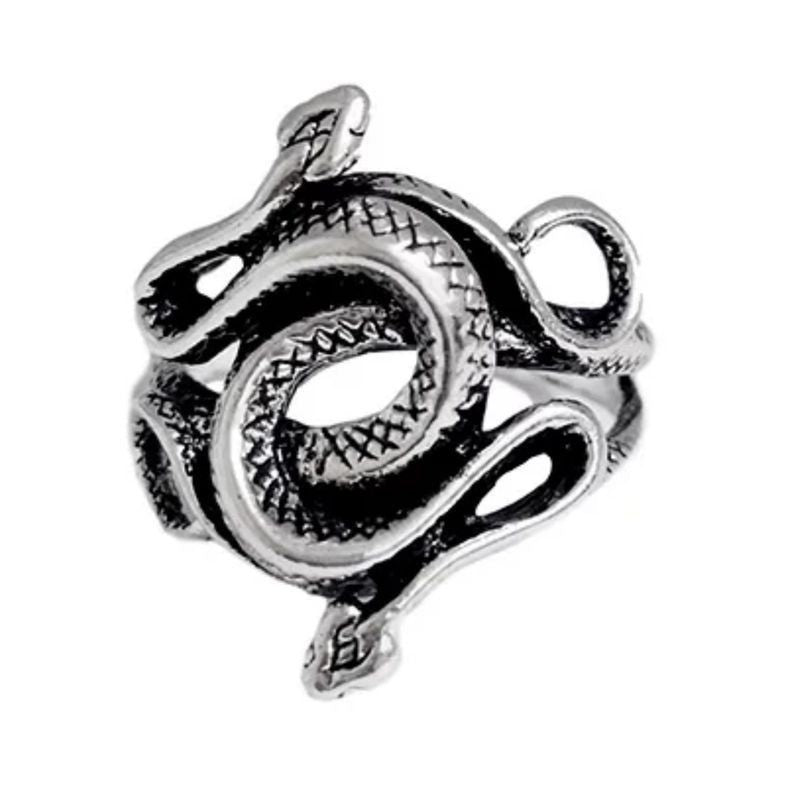 Adjustable Snake Ring Unisex Zodiac Animal Design Retro Metal Ring Punk Style Ring For Men And Women Unisex Zodiac