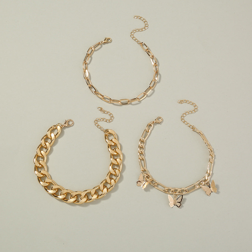 Butterfly Bracelet Electroplated Copper Alloy Zodiac Bangle Chain Jewelry Gift For Women Elegant Fashion Accessory