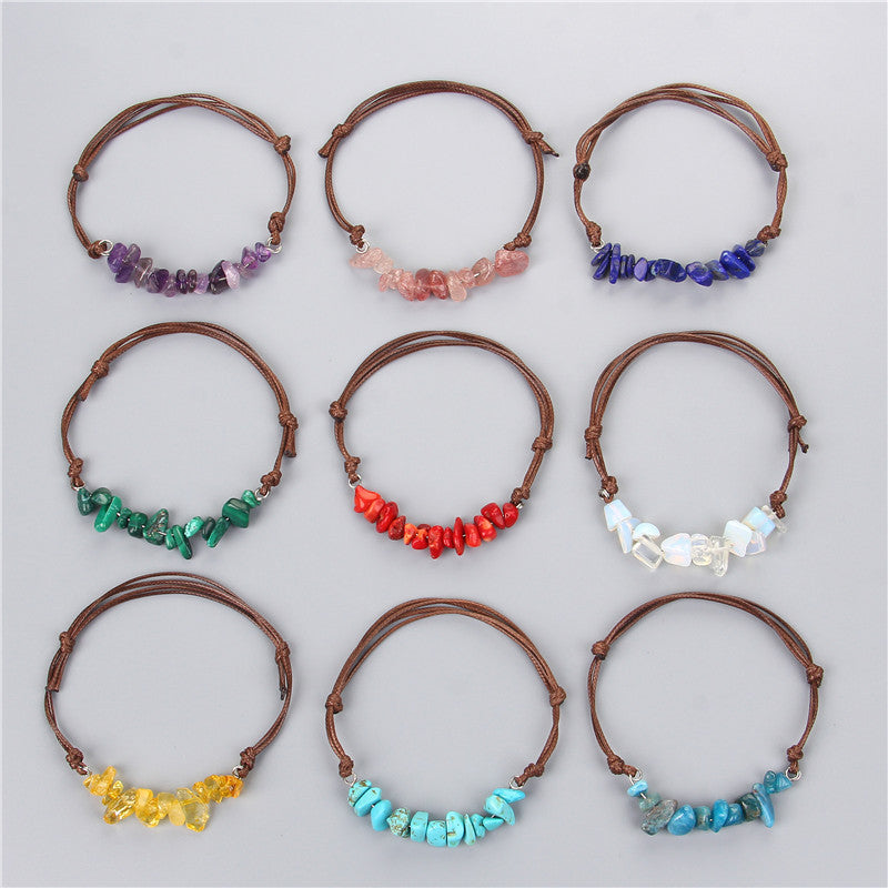 Woven Agate Stone Bracelet for Women European Fashion Rope Jewelry Gift for Her Elegant Accessory Elegant Gift