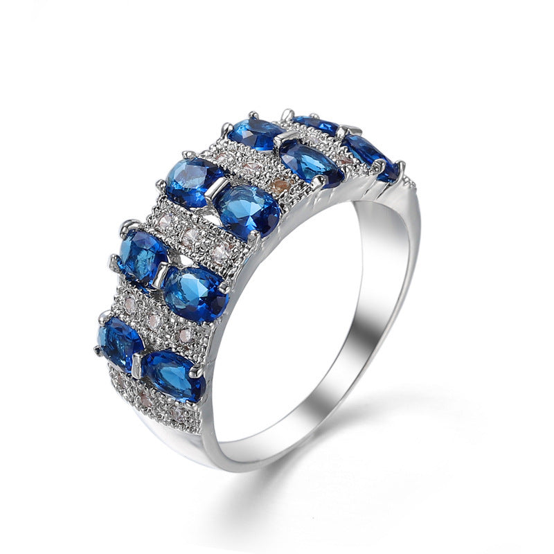 Zircon Ring For Women Copper Jewelry Sparkling Promise Engagement Gift Dainty Fashion Accessory For Daily Wear