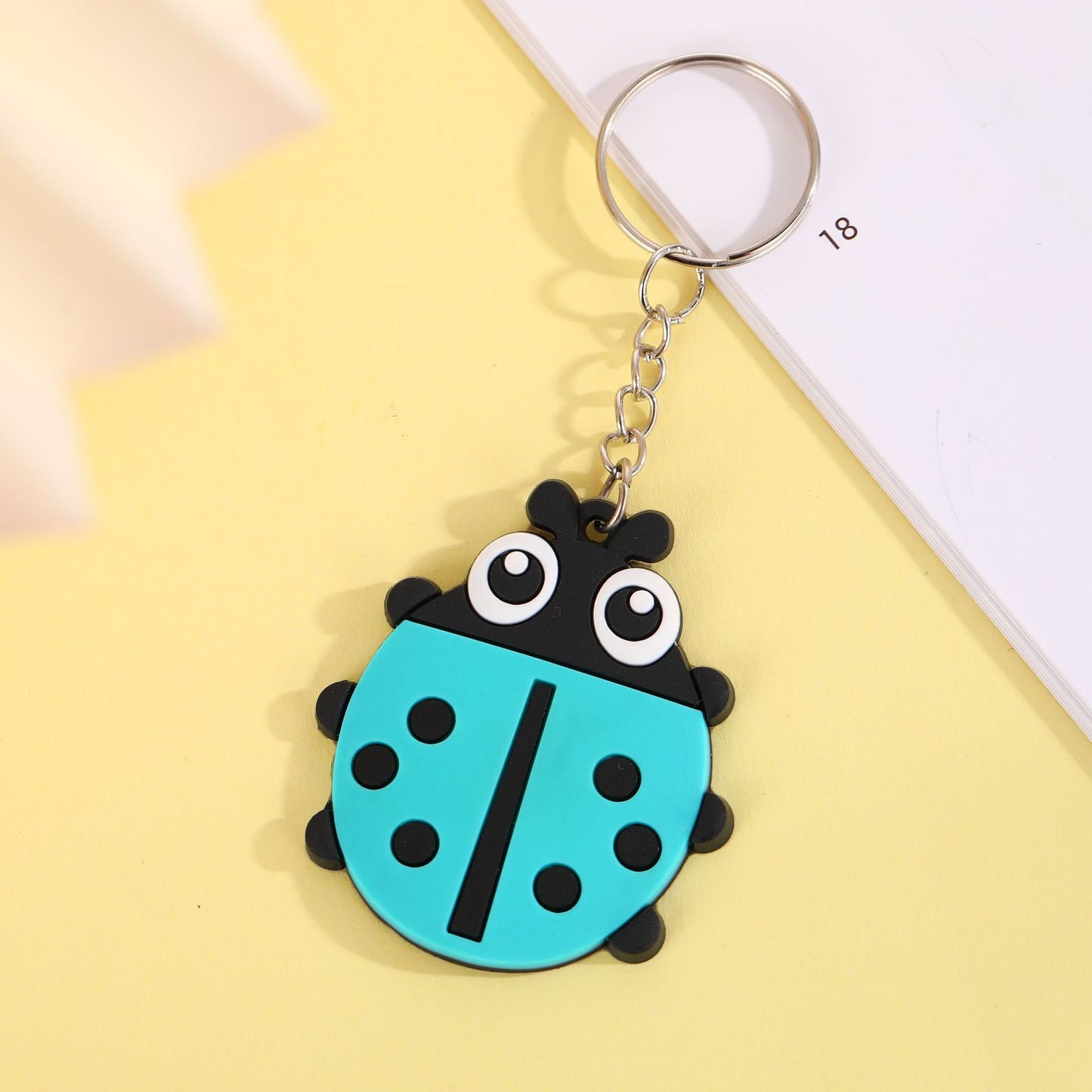 Animal Keychains Soft PVC Rubber Cartoon Keyrings Panda Elephant Cow Bear Lion Penguin Ladybug Bag Charm Plush