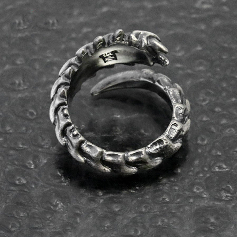 925 Silver Millipede Ring For Women Vintage Insect Design Jewelry Gift Fashion Ring Size 20x26x5mm 12g Great Gift Idea