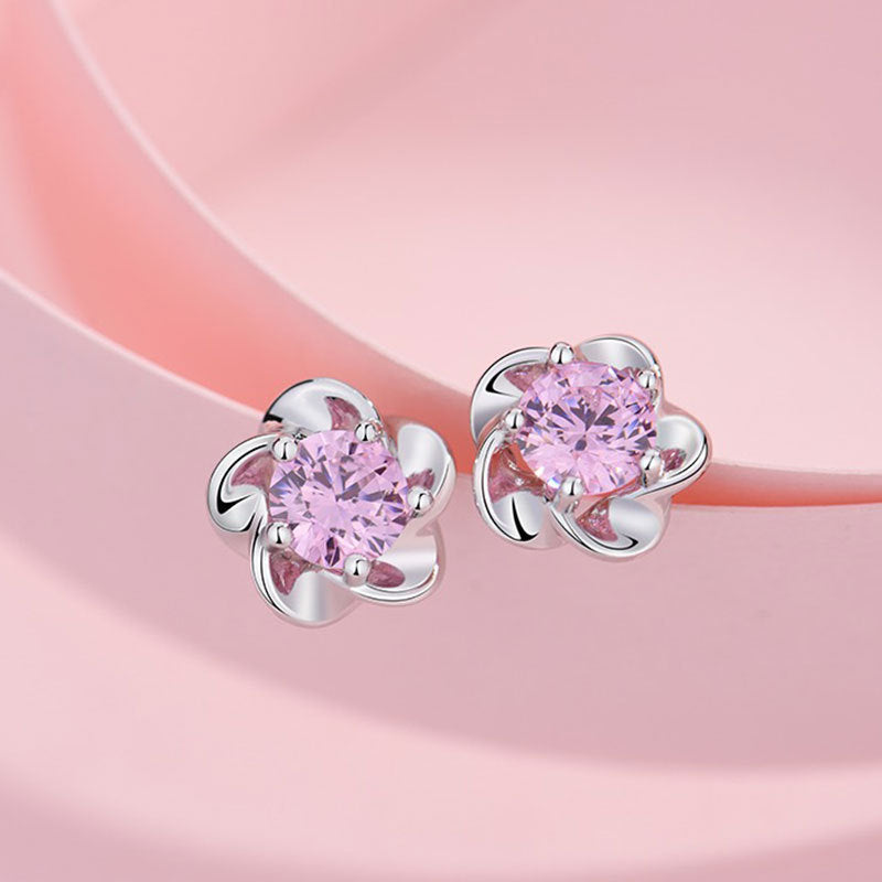 925 Sterling Silver Chinese Style Flower Drop Earrings Gemstone Inlaid Electroplated Jewelry For Daily Wear Lux