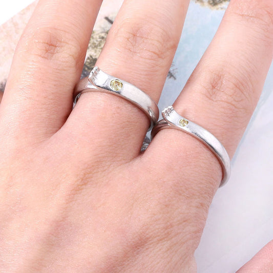 Adjustable Copper Couple Ring for Women and Men Jewelry