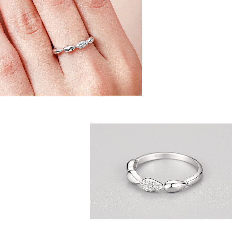 Womens 925 Sterling Silver Ring Geometric Micro Diamond Ring Gold Plated Artificial Gemstone Inlay Elegant Jewelry