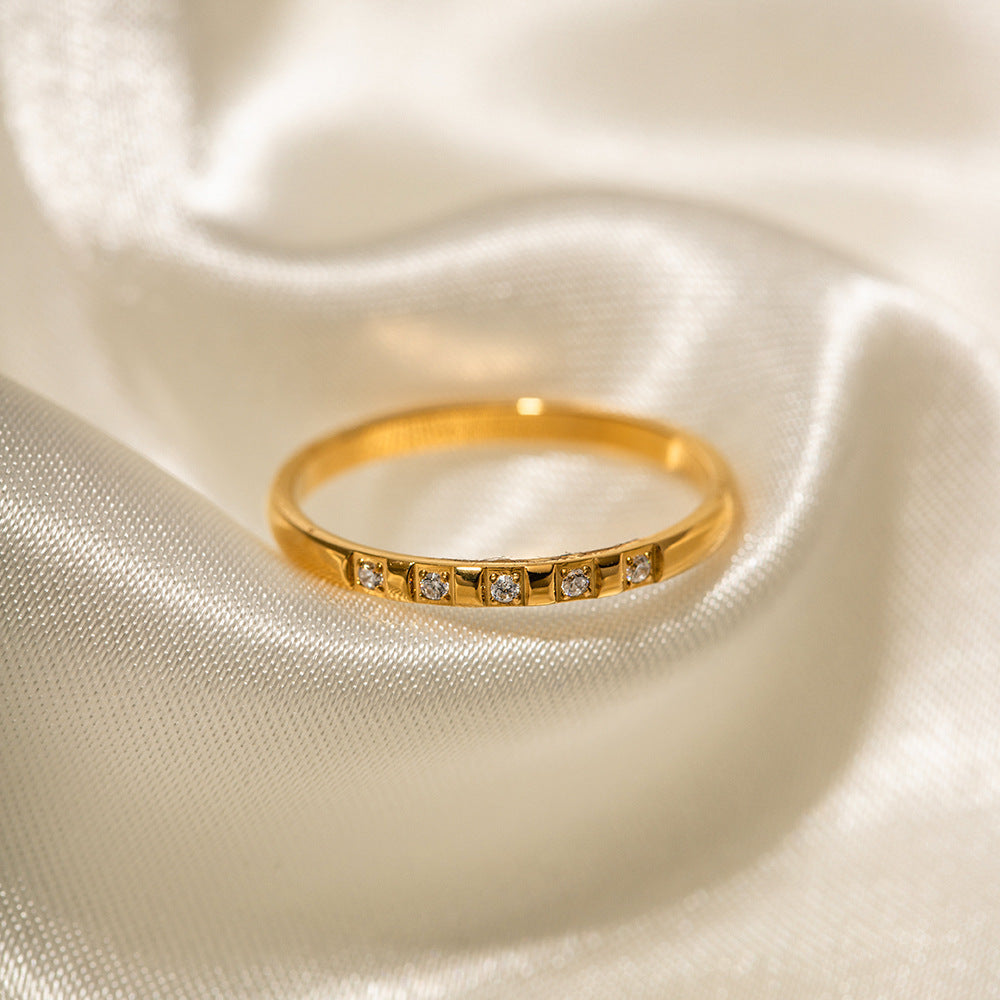 Womens Stainless Steel Geometric Ring Does Not Fade Jewelry Gift For Her Everyday Ring Band Everyday Ring Band