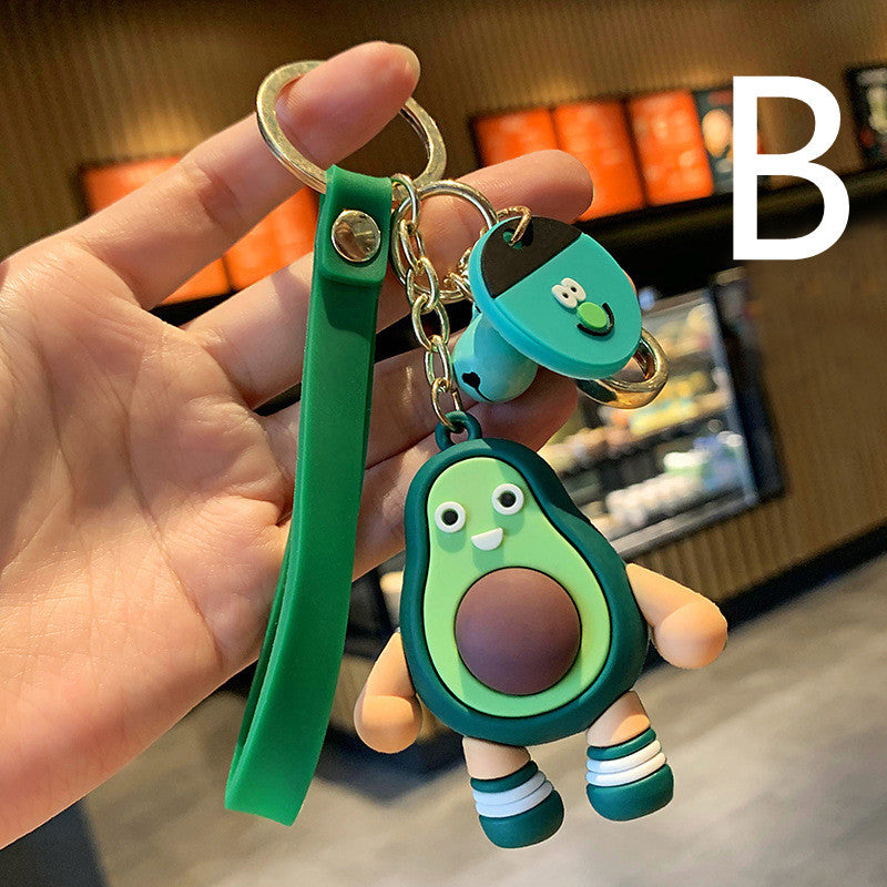 Avocado Keychain Cute Cartoon Fruit 3D PVC Charm Adorable Accessory for Keys Backpacks Bags Decoration Gift Present