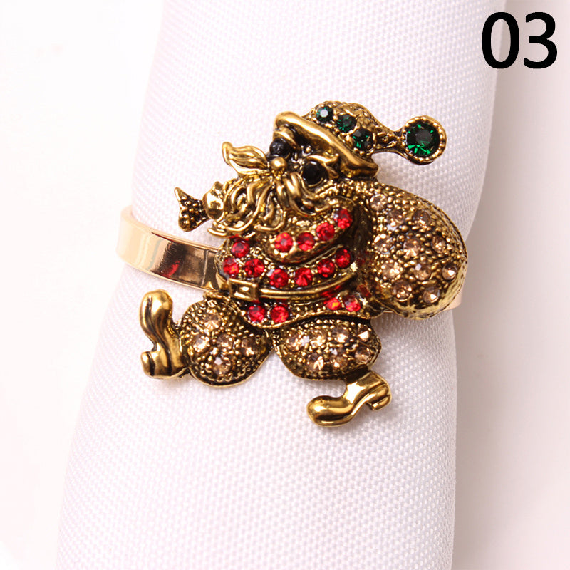 Christmas Napkin Rings Festive Holiday Table Decorations Elegant Napkin Holders For Dinner Parties Stainless Steel Gold