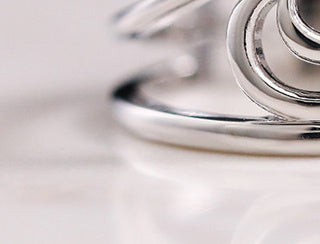 Retro Geometric Line Ring Silver Copper Electroplated