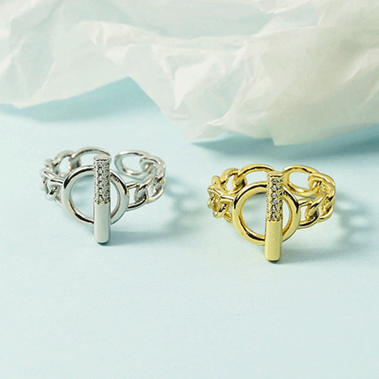 Adjustable Copper Ring Fashion Twist Open Buckle Jewelry For Women And Girls High Quality Elegant Craft Finish