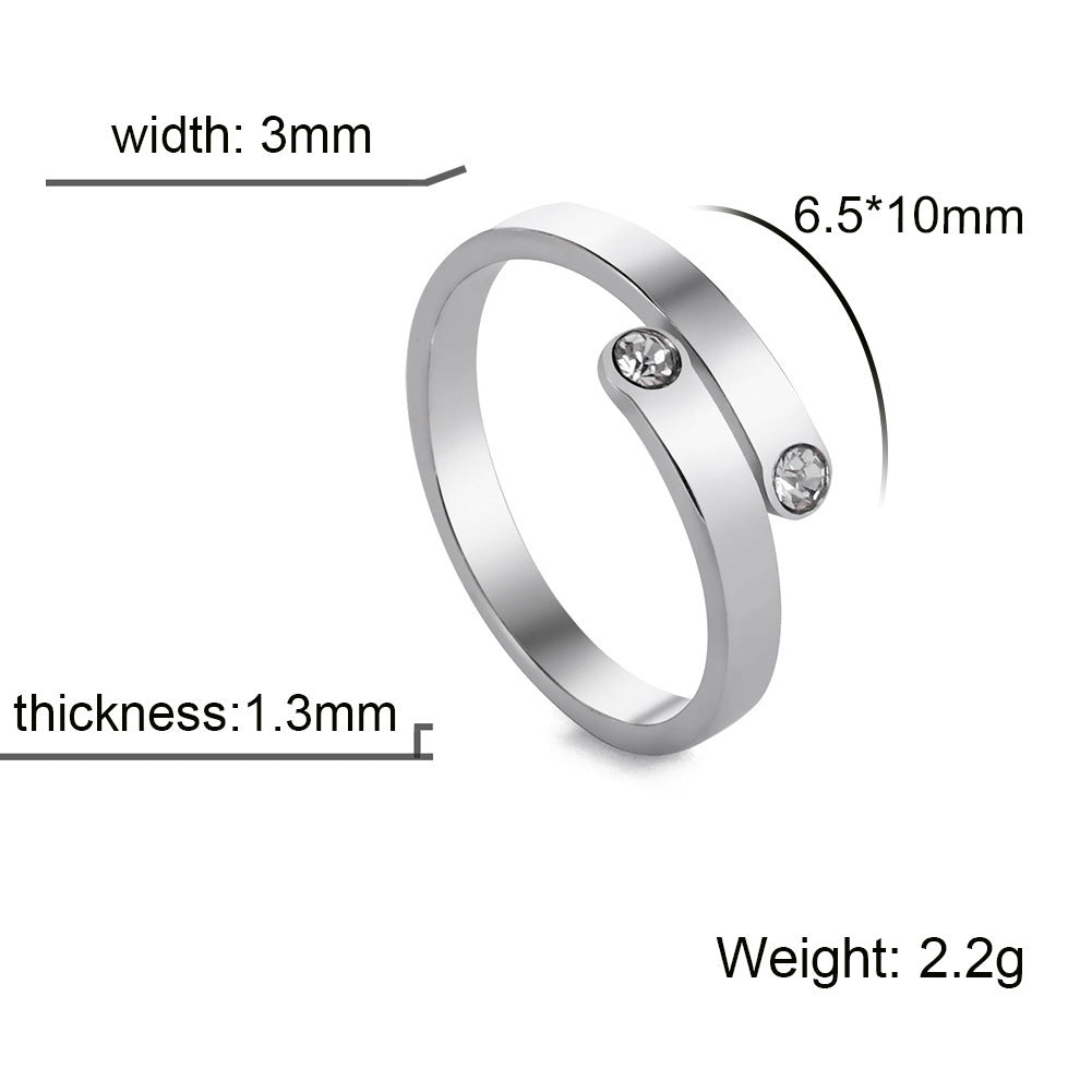 Womens Titanium Steel Ring With Rhinestones Simple Design For Festivals Rhinestone Inlaid Jewelry Jewel Dazzle