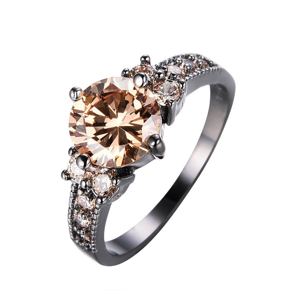 Womens Gold Plated Copper Ring With Sparkling Zircon Stones Elegant Fashion Jewelry For Ladies Party Gift Emerald