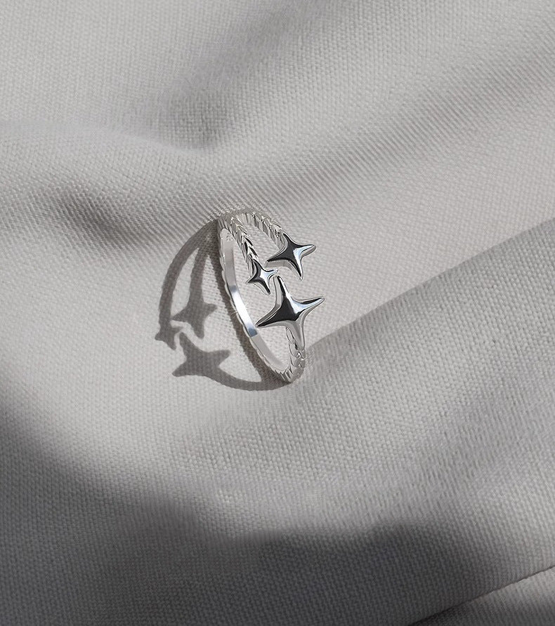 Womens Eight Pointed Star Ring Open Adjustable Alloy Electroplated Jewelry Fashion Accessory For Everyday Look