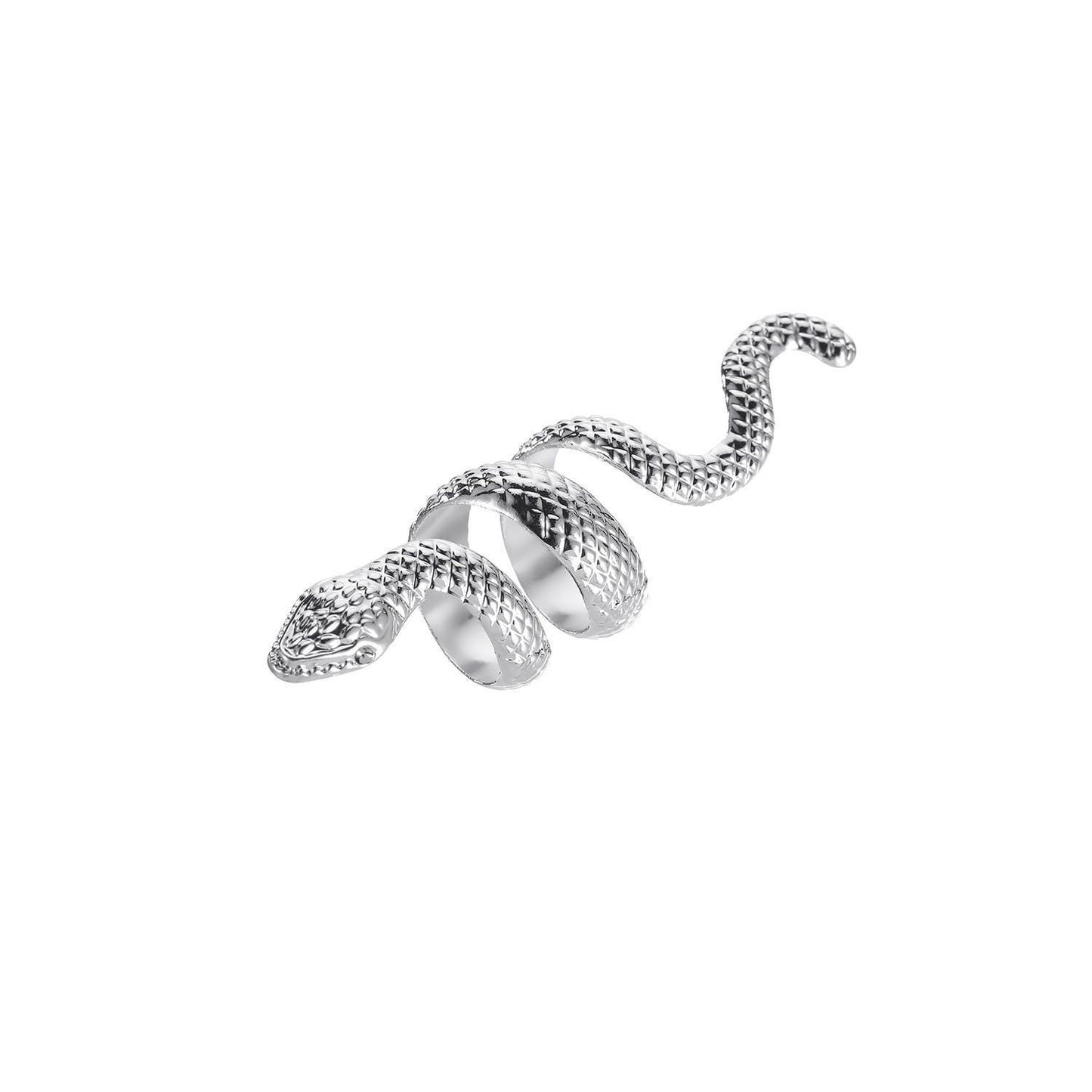 Unisex Adjustable Snake Rings Set Geometric Animal Metal Rings Bohemian Retro Style for Women and Men Pack of 4