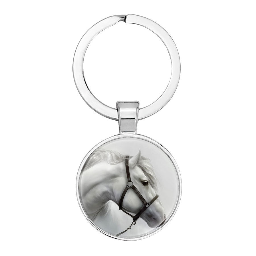 Alloy Keychain for Women and Men Exquisite Craftsmanship Durable Key Ring 25mm Glass Diameter For Everyday Use