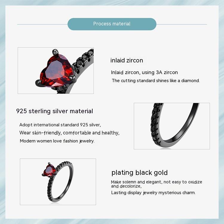 Womens Sterling Silver S925 Ring With Natural Diamond Heart Shaped Design Elegant Anniversary Gift For Her Joy